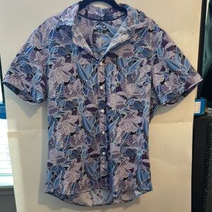 Floral Blue and Purple Men's Shirt